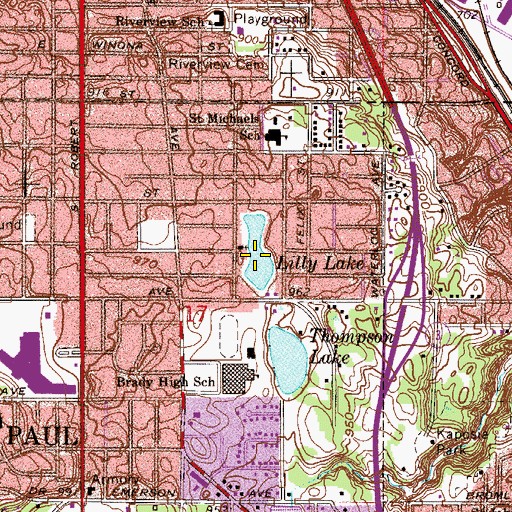 Topographic Map of Lilly Lake, MN