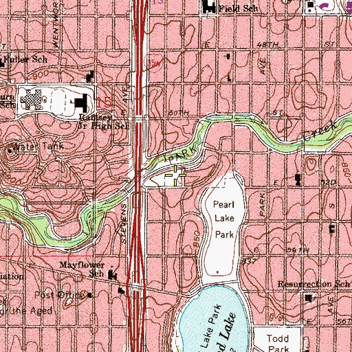 Topographic Map of Page School (historical), MN