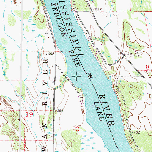 Topographic Map of Zebulon Pike Lake, MN