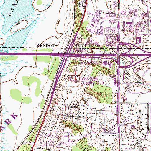 Topographic Map of Lost Spur Country Club, MN