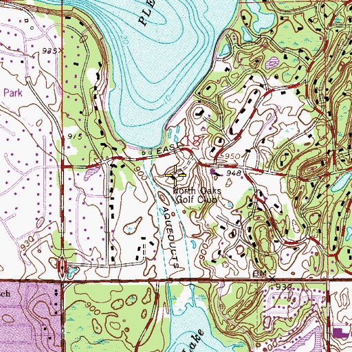 Topographic Map of North Oaks Golf Club, MN