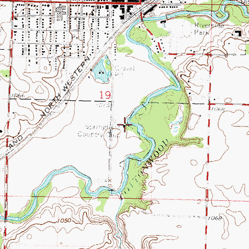 Topographic Map of Springfield Country Club, MN
