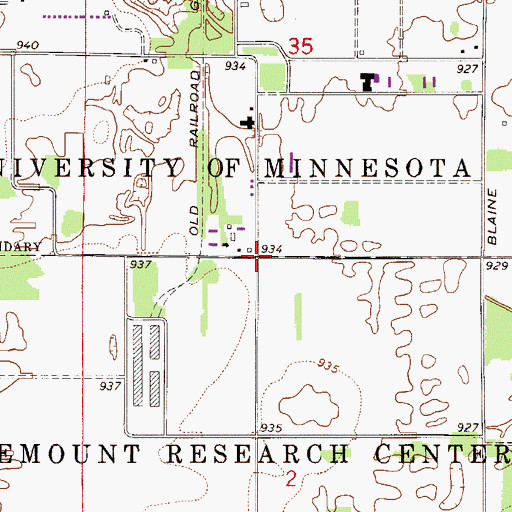 Topographic Map of University of Minnesota Rosemount Research Center, MN