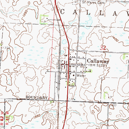Topographic Map of Callaway, MN