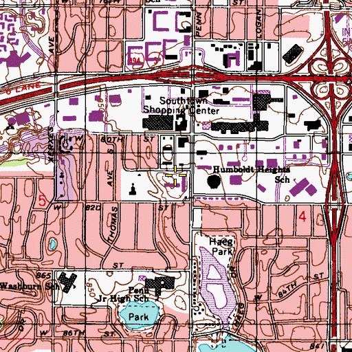 Topographic Map of Mandarin Yen So Heliport, MN