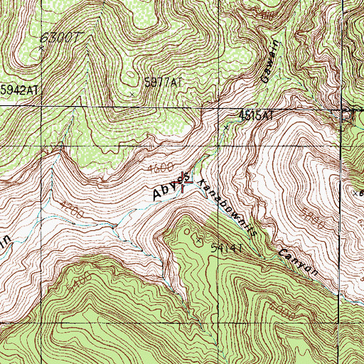 Topographic Map of Kanabownits Canyon, AZ