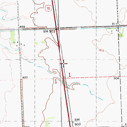 Topographic Map of Kaml Airstrip, MN