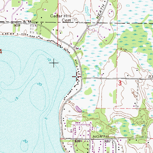 Topographic Map of Waldref Seaplane Base, MN