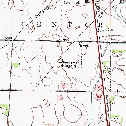 Topographic Map of Bergemann Airport, MN