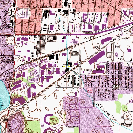 Topographic Map of Hopkins Police Heliport, MN