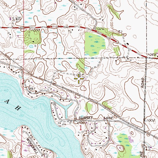 Topographic Map of Ingleside Airport, MN