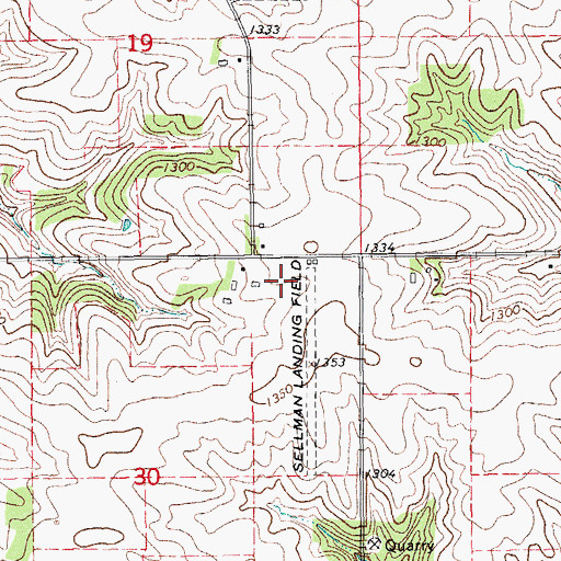 Topographic Map of Sellman Field (historical), MN