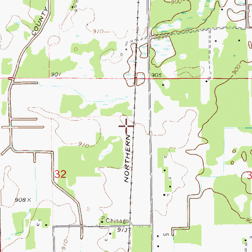 Topographic Map of Al's Due North Airport, MN