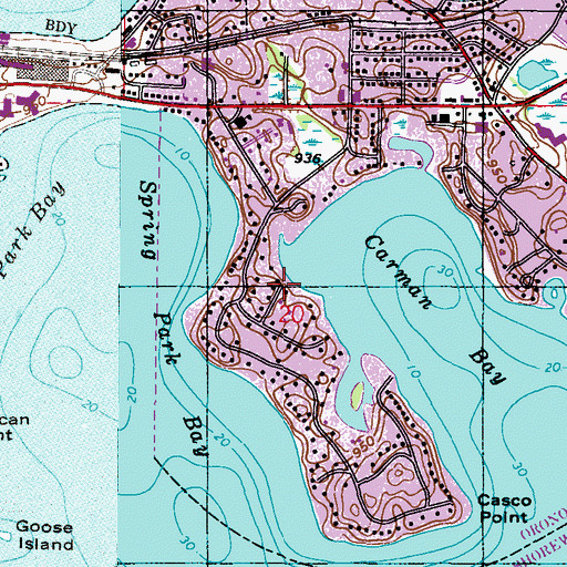 Topographic Map of Amundson Seaplane Base, MN