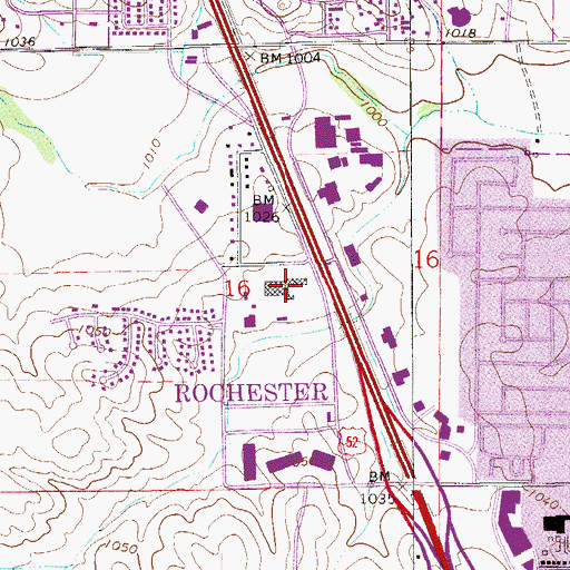 Topographic Map of Minnesota Department of Transportation Heliport, MN