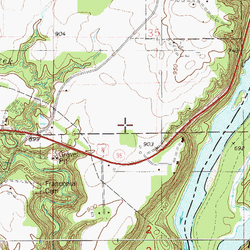 Topographic Map of Taylors Falls Airport, MN