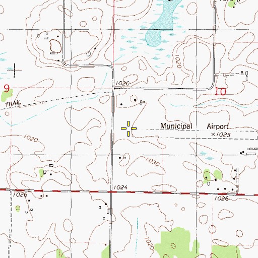 Topographic Map of Winsted Municipal Airport, MN