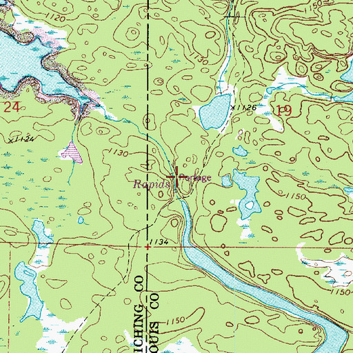 Topographic Map of Gold Portage, MN