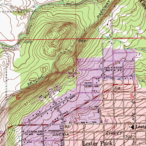 Topographic Map of Rockridge School, MN