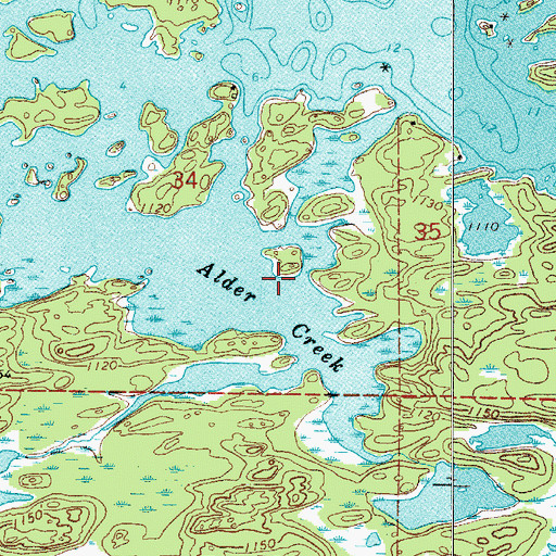 Topographic Map of Alder Creek, MN