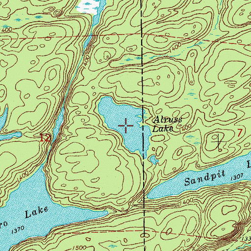 Topographic Map of Alruss Lake, MN