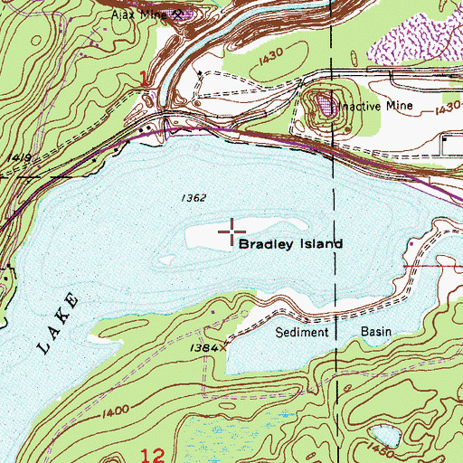 Topographic Map of Bradley Island, MN