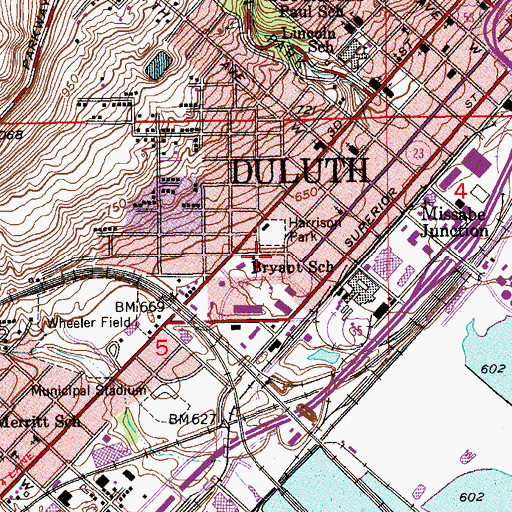Topographic Map of Bryant School, MN