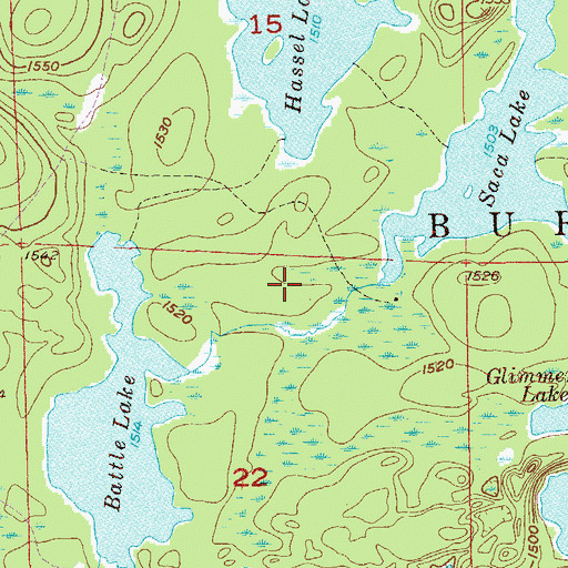 Topographic Map of Burntside State Forest, MN