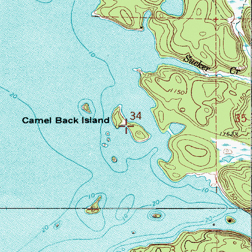 Topographic Map of Camel Back Island, MN