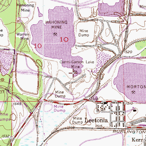 Topographic Map of Carmi-Carson Lake Mine, MN