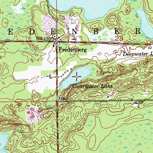Topographic Map of Clearwater Lake, MN