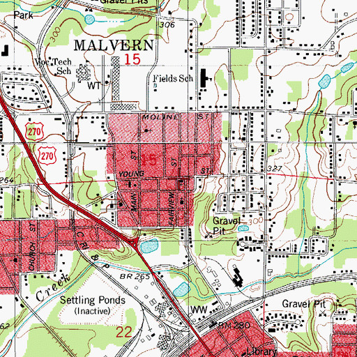 Topographic Map of Keith Memorial United Methodist Church, AR