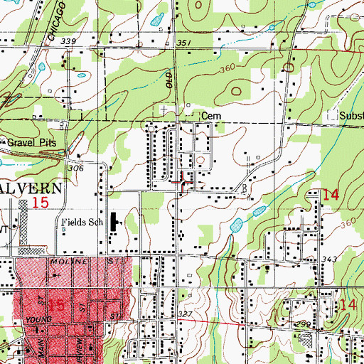 Topographic Map of Landmark Baptist Church, AR