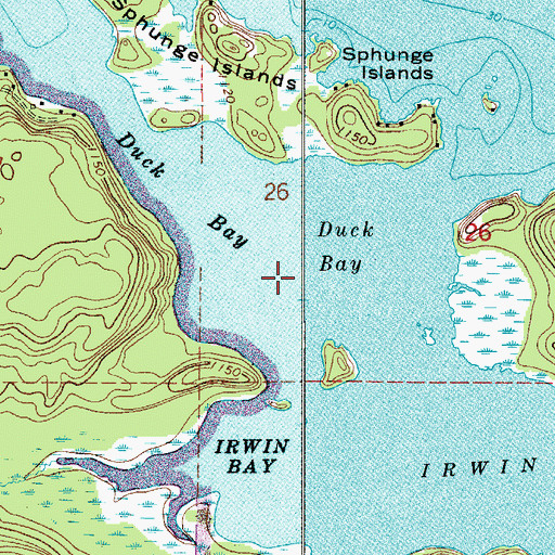Topographic Map of Duck Bay, MN