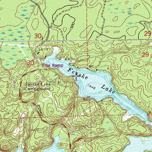 Topographic Map of Fenske Lake, MN