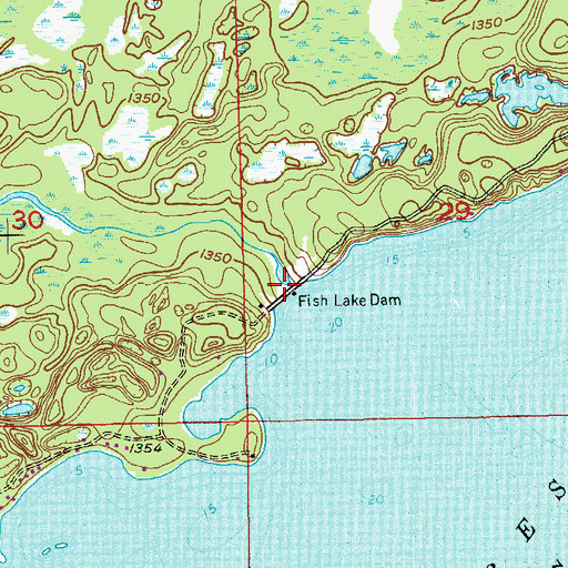Topographic Map of Fish Lake Dam, MN