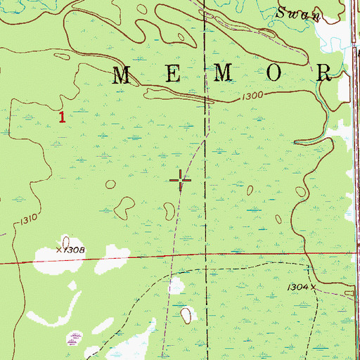 Topographic Map of Floodwood Memorial Forest, MN