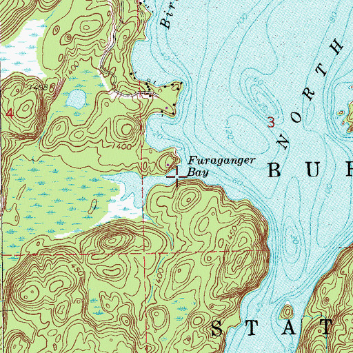 Topographic Map of Furaganger Bay, MN