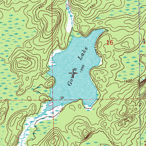 Topographic Map of Gowan Lake, MN
