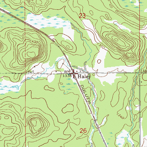 Topographic Map of Haley, MN