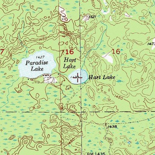 Topographic Map of Hart Lake, MN