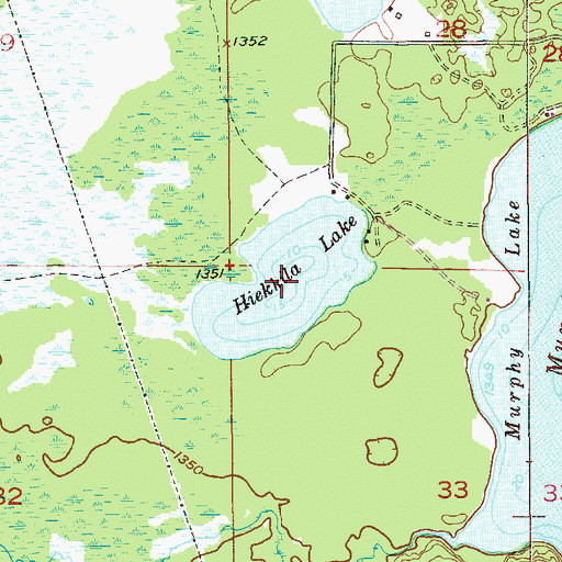 Topographic Map of Hiekkila Lake, MN