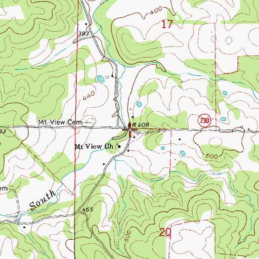 Topographic Map of Aetna, AR