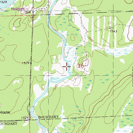Topographic Map of Howell Creek, MN
