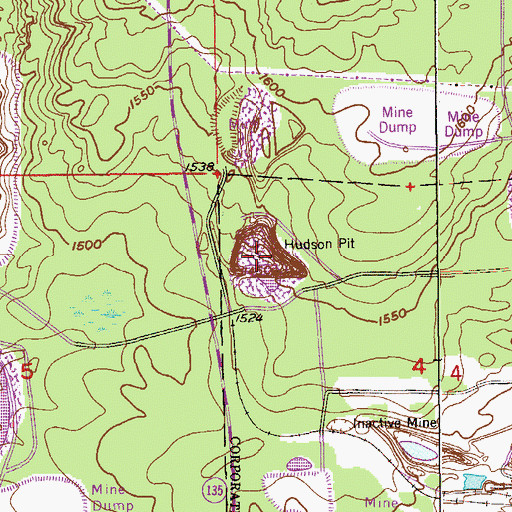 Topographic Map of Hudson Pit, MN