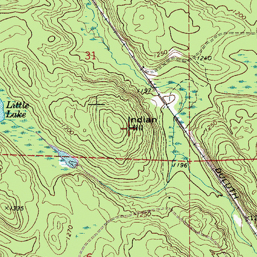 Topographic Map of Indian Hill, MN