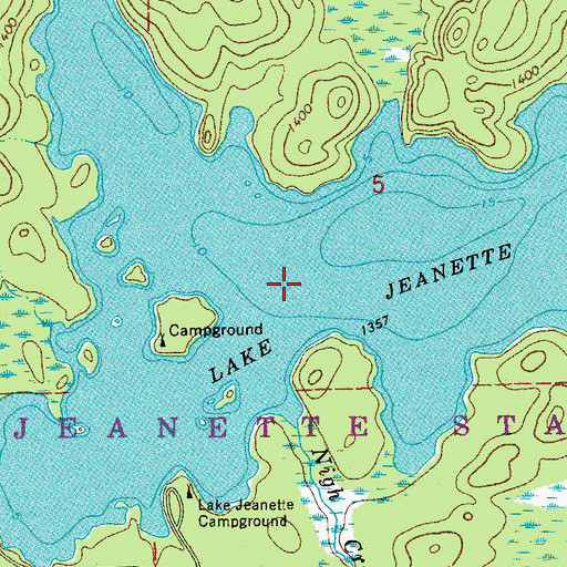 Topographic Map of Lake Jeanette, MN