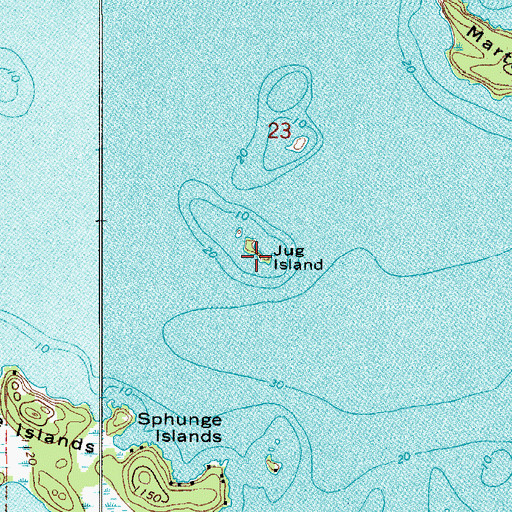 Topographic Map of Jug Island, MN