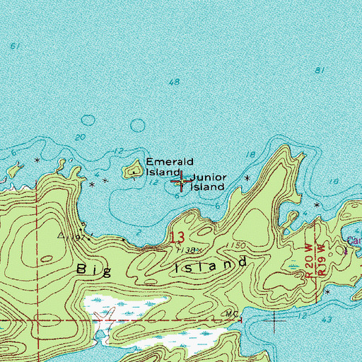 Topographic Map of Junior Island, MN