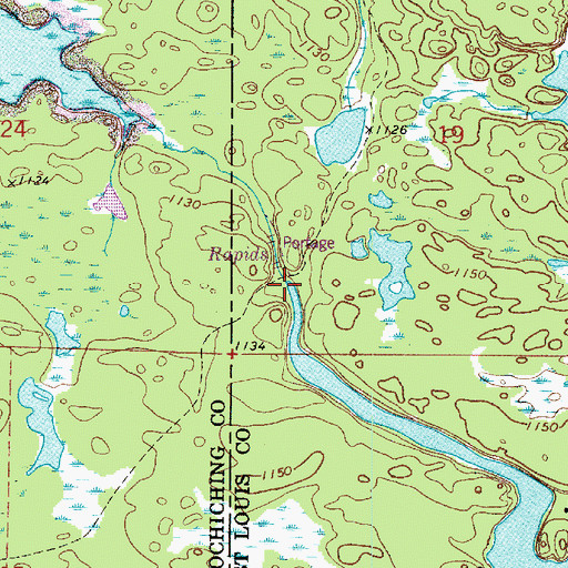 Topographic Map of Kabetogama Lake, MN